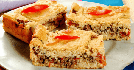 Torta de frango e grão-de-bico suculenta