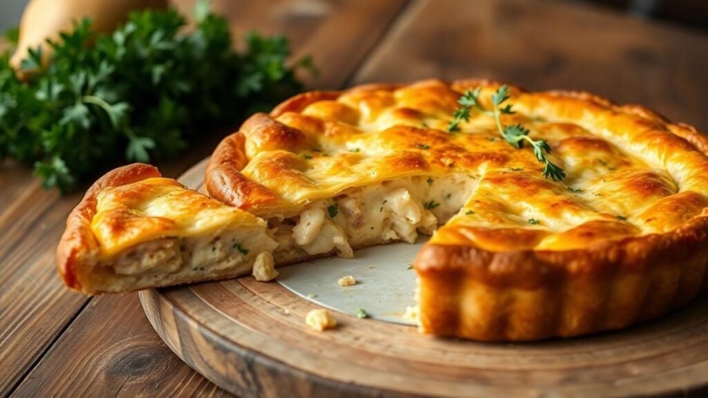 Torta de frango e queijo minas